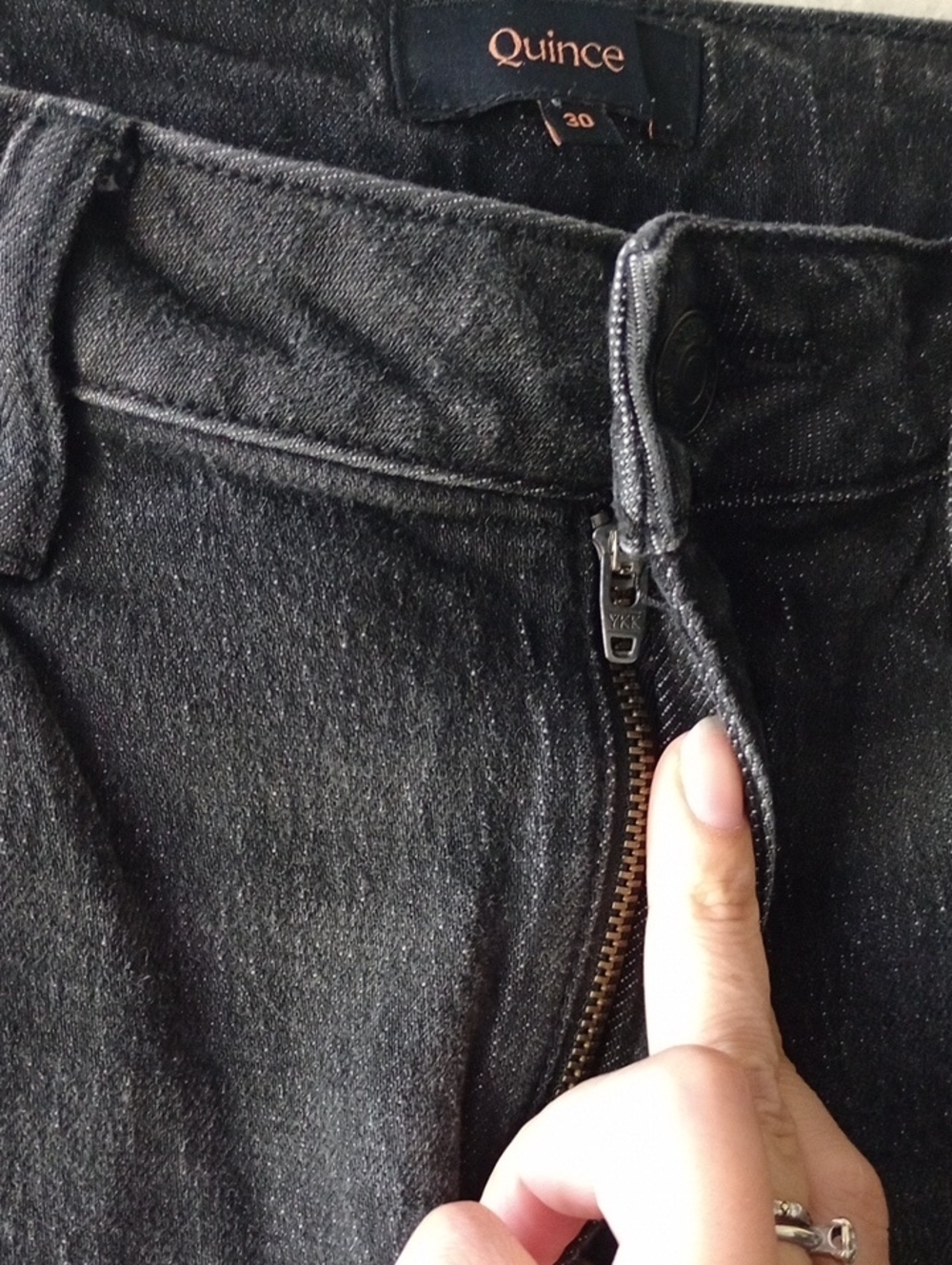 Quince Black Washed Out Denim Wide Leg Jeans Size 30 - Picture 5 of 8